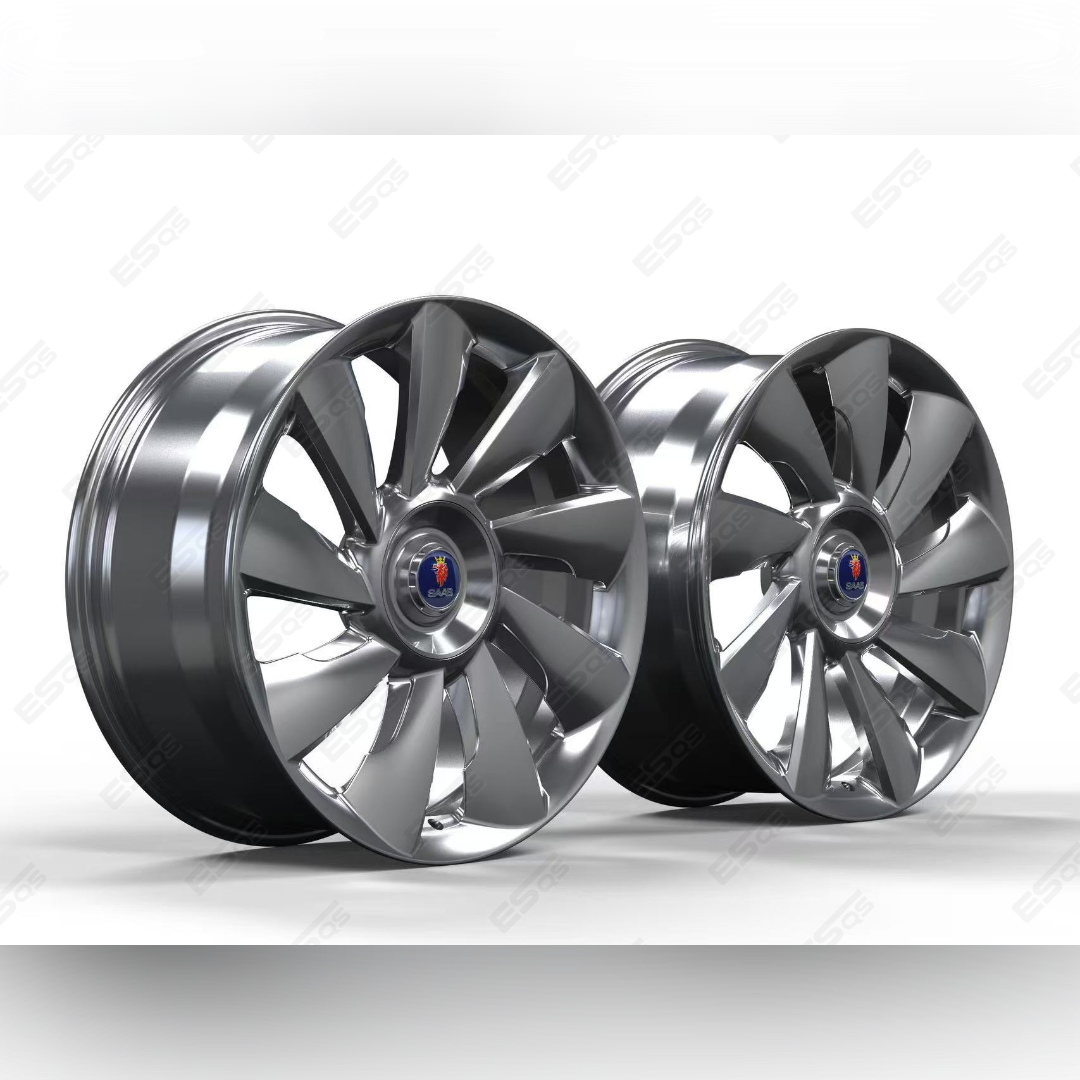 Custom asymmetric forged wheels inspired by Saab 9-X concept design, made to order by ESQS