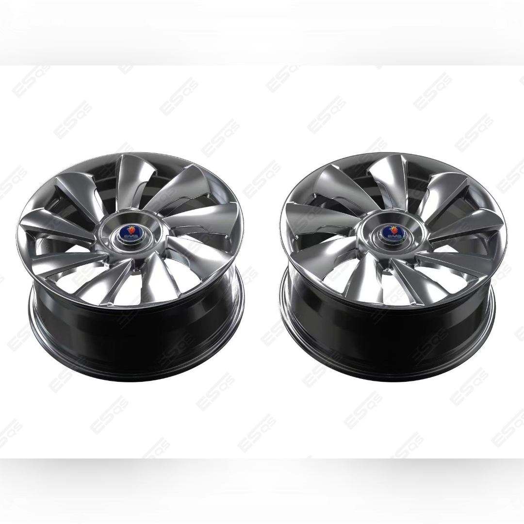 Custom asymmetric forged wheels inspired by Saab 9-X concept design, made to order by ESQS